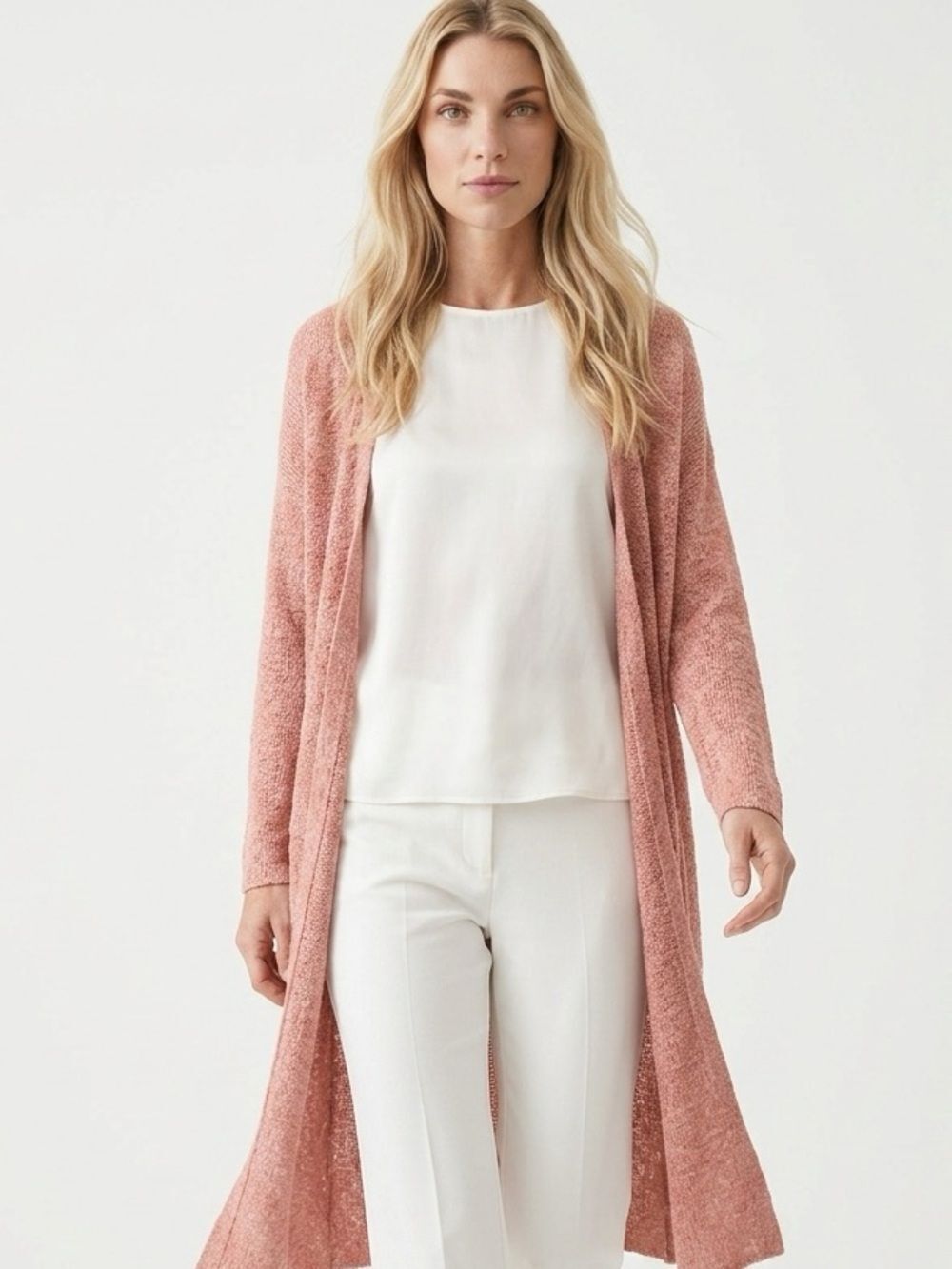 PAINTED THREADS | Peach Duster Open Front Lightweight Cardigan Women’s Size M